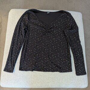 Old Navy Long Sleeve Sweetheart Neck Rib-Knit Shirt